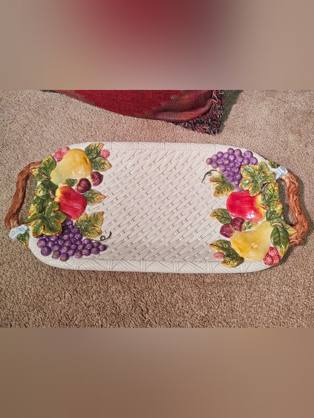 Style Eyes By Baum Bros 20 X 10 Platter Cornucopia Collection Fruit Handles